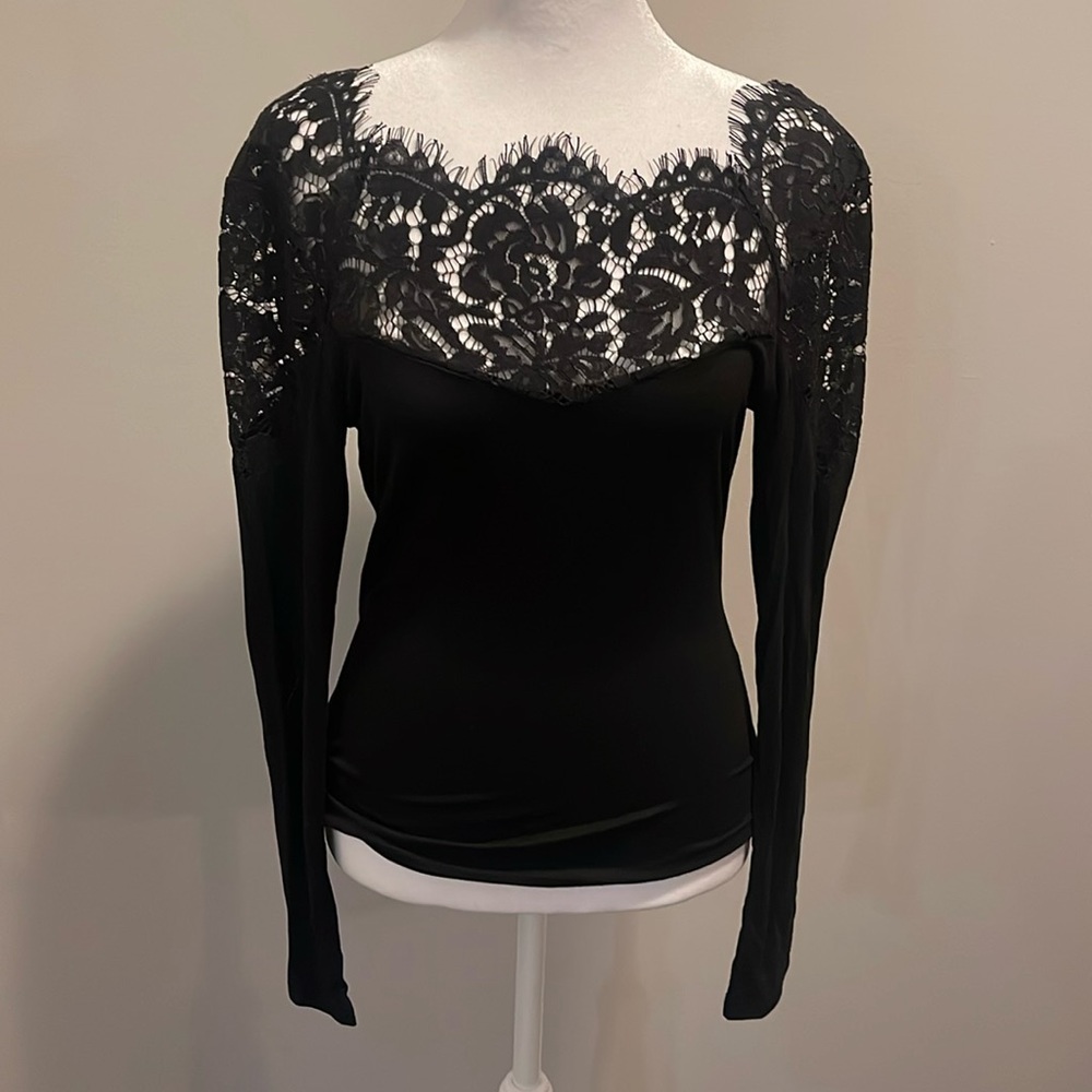 SHEIN lace accent top